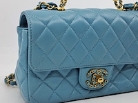 Handtas, chanel, mini flapbag, mintgroen - afbeelding 6 van  13