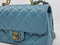 Handtas, chanel, mini flapbag, mintgroen - afbeelding 7 van  13