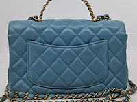 Handtas, chanel, mini flapbag, mintgroen - afbeelding 9 van  13