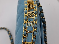 Handtas, chanel, mini flapbag, mintgroen - afbeelding 12 van  13