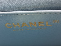 Handtas, chanel, mini flapbag, mintgroen - afbeelding 13 van  13