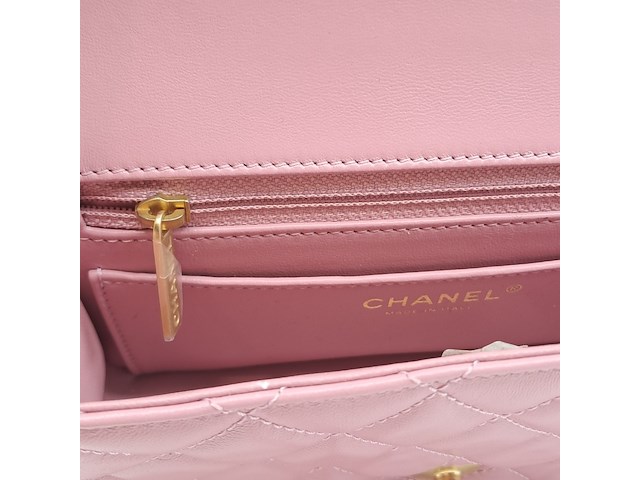 Handtas, chanel, mini flapbag, roze - afbeelding 2 van  13