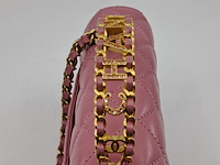 Handtas, chanel, mini flapbag, roze - afbeelding 4 van  13