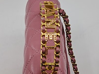 Handtas, chanel, mini flapbag, roze - afbeelding 5 van  13