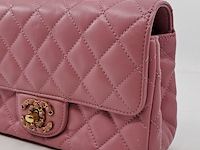 Handtas, chanel, mini flapbag, roze - afbeelding 7 van  13