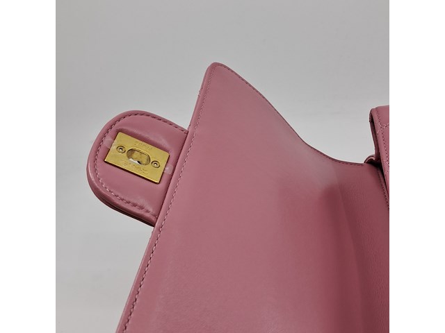 Handtas, chanel, mini flapbag, roze - afbeelding 11 van  13