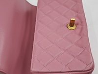 Handtas, chanel, mini flapbag, roze - afbeelding 12 van  13