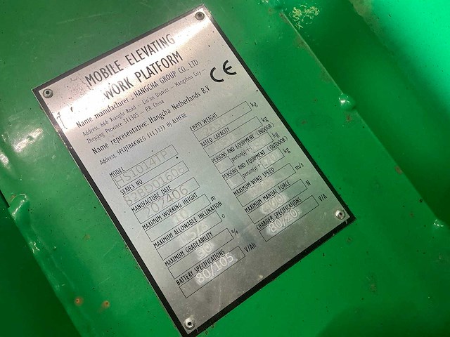 Hangcha hs1014tp elektrische rups schaarhoogwerker ongebruikt - afbeelding 4 van  10