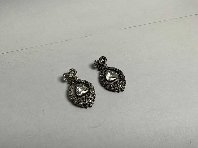 Hanger 14k goud, geslepen diamant (ca. 10x10mm), circa 1960 - afbeelding 1 van  5