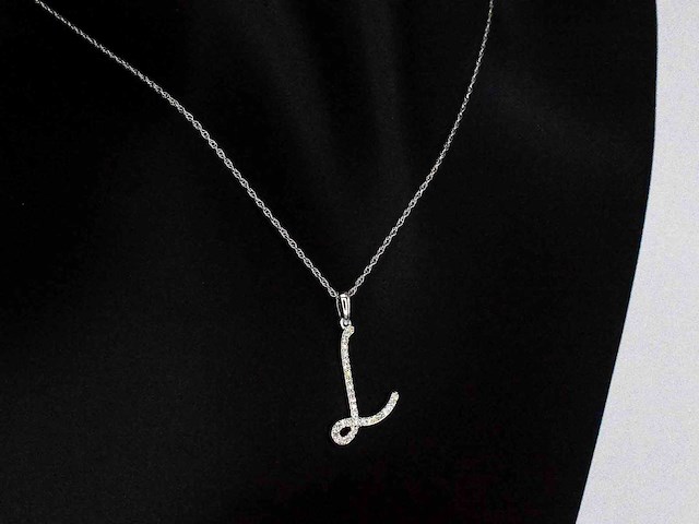 Hanger letter l met natuurlijke diamanten - afbeelding 4 van  6