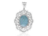 Hanger met aquamarijn natuurlijke diamanten en tanzanieten - afbeelding 1 van  4