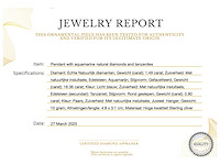 Hanger met aquamarijn natuurlijke diamanten en tanzanieten - afbeelding 3 van  4