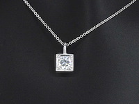 Hanger met briljant geslepen diamant in vierkante zetting - afbeelding 1 van  9