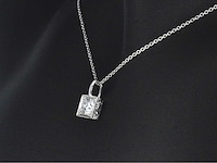 Hanger met briljant geslepen diamant in vierkante zetting - afbeelding 2 van  9
