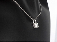 Hanger met briljant geslepen diamant in vierkante zetting - afbeelding 4 van  9