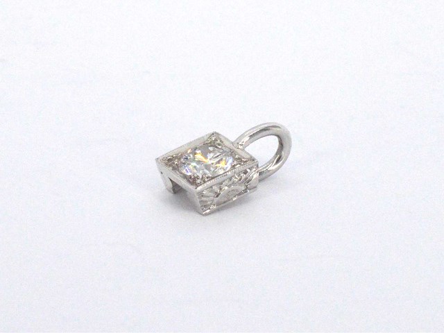 Hanger met briljant geslepen diamant in vierkante zetting - afbeelding 5 van  9
