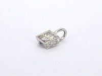 Hanger met briljant geslepen diamant in vierkante zetting - afbeelding 5 van  9