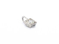 Hanger met briljant geslepen diamant in vierkante zetting - afbeelding 6 van  9