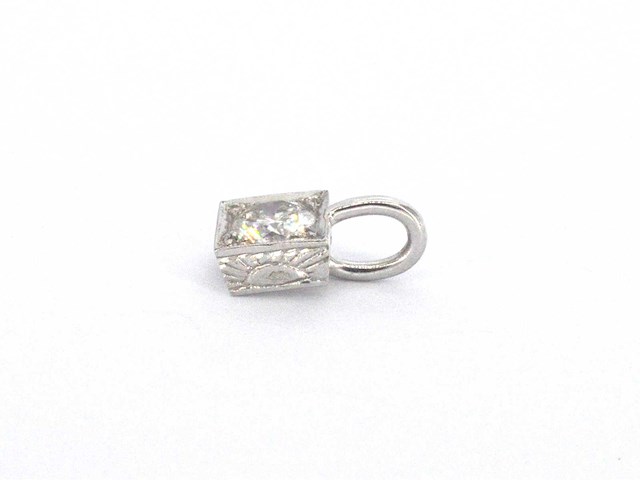 Hanger met briljant geslepen diamant in vierkante zetting - afbeelding 8 van  9