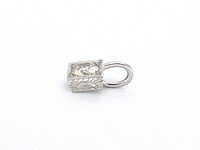 Hanger met briljant geslepen diamant in vierkante zetting - afbeelding 8 van  9
