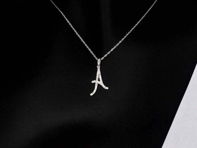 Hanger met echte natuurlijke diamanten in de letter a, excl. ketting, excl. ketting - afbeelding 1 van  7