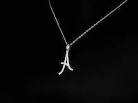 Hanger met echte natuurlijke diamanten in de letter a, excl. ketting, excl. ketting - afbeelding 3 van  7