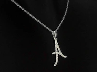 Hanger met echte natuurlijke diamanten in de letter a, excl. ketting, excl. ketting - afbeelding 4 van  7
