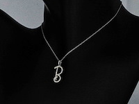 Hanger met echte natuurlijke diamanten in de letter b, excl. ketting - afbeelding 4 van  7