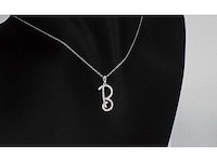 Hanger met echte natuurlijke diamanten in de letter b - afbeelding 4 van  6