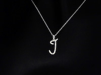 Hanger met echte natuurlijke diamanten in de letter j, excl. ketting - afbeelding 1 van  7