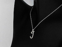 Hanger met echte natuurlijke diamanten in de letter j, excl. ketting - afbeelding 5 van  7