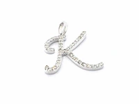 Hanger met echte natuurlijke diamanten in de letter k, excl. ketting - afbeelding 2 van  6