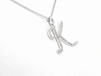 Hanger met echte natuurlijke diamanten in de letter k, excl. ketting - afbeelding 3 van  6