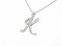 Hanger met echte natuurlijke diamanten in de letter k, excl. ketting - afbeelding 4 van  6