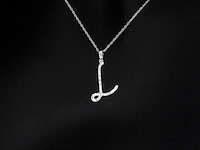Hanger met echte natuurlijke diamanten in de letter l, excl. ketting - afbeelding 1 van  7