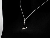 Hanger met echte natuurlijke diamanten in de letter l, excl. ketting - afbeelding 4 van  7