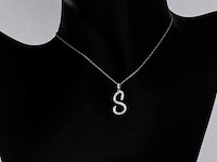 Hanger met echte natuurlijke diamanten in de letter s, excl. ketting - afbeelding 1 van  6
