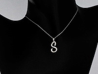 Hanger met echte natuurlijke diamanten letter s - afbeelding 1 van  5
