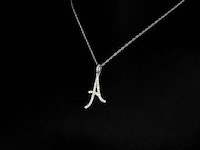 Hanger met natuurlijke diamanten in de letter a, excl. ketting - afbeelding 3 van  7