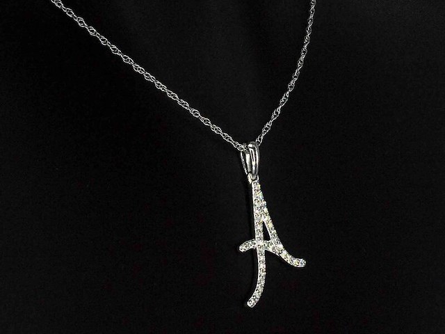 Hanger met natuurlijke diamanten in de letter a, excl. ketting - afbeelding 4 van  7