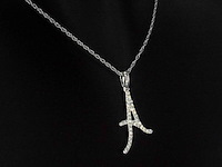 Hanger met natuurlijke diamanten in de letter a, excl. ketting - afbeelding 4 van  7