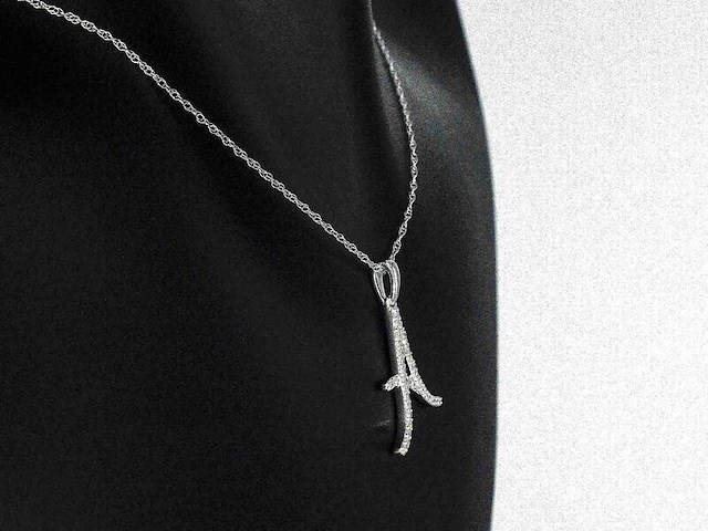 Hanger met natuurlijke diamanten in de letter a, excl. ketting - afbeelding 5 van  7