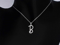 Hanger met natuurlijke diamanten in de letter b, excl. ketting - afbeelding 1 van  7