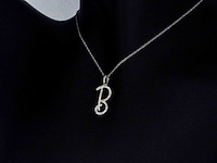 Hanger met natuurlijke diamanten in de letter b, excl. ketting - afbeelding 5 van  7