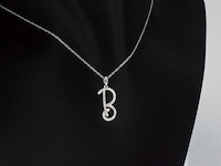 Hanger met natuurlijke diamanten in de letter b, excl. ketting - afbeelding 3 van  7