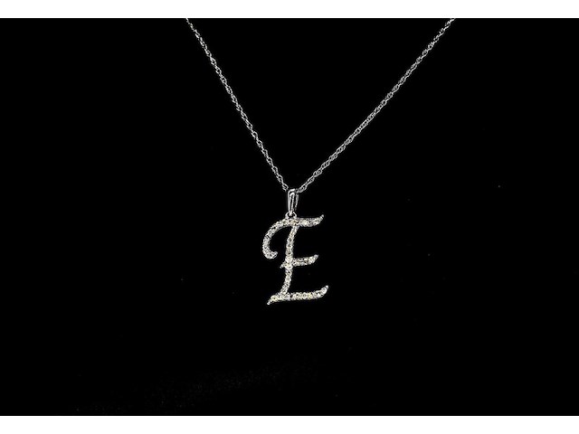 Hanger met natuurlijke diamanten in de letter e, excl. ketting - afbeelding 1 van  7