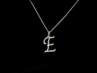 Hanger met natuurlijke diamanten in de letter e, excl. ketting - afbeelding 1 van  7