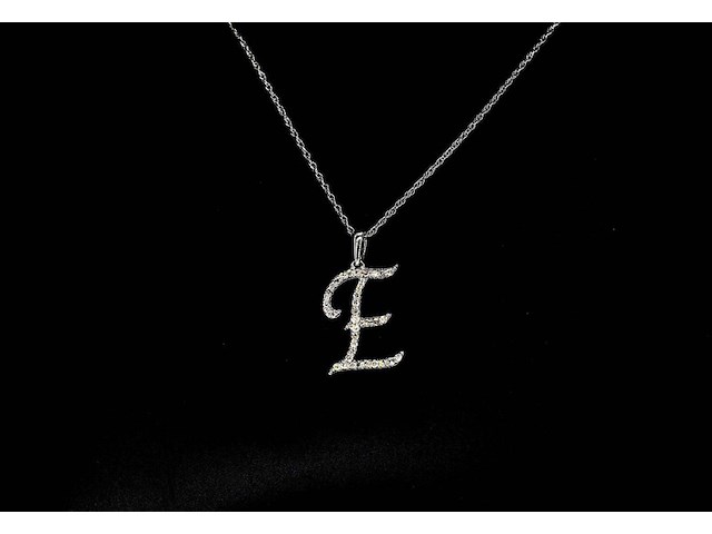 Hanger met natuurlijke diamanten in de letter e, excl. ketting - afbeelding 3 van  7