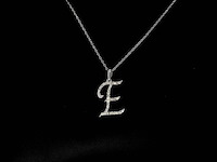 Hanger met natuurlijke diamanten in de letter e, excl. ketting - afbeelding 3 van  7