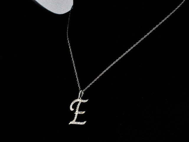 Hanger met natuurlijke diamanten in de letter e, excl. ketting - afbeelding 4 van  7